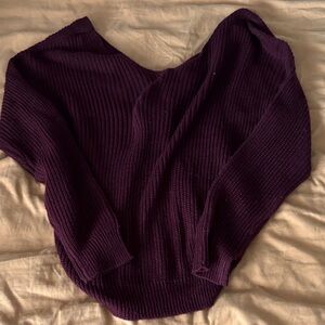Open back knotted maroon Sweater